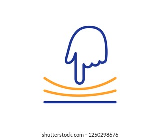 Elastic line icon. Resilience material sign. Colorful outline concept. Blue and orange thin line color icon. Elastic Vector