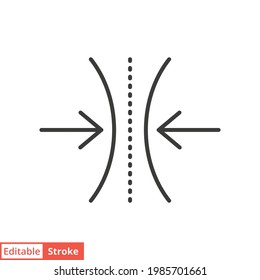 Elastic line icon. Simple outline style. Flexible, arrow, bounce, logo, jump, structure, curve, shape, energy concept. Vector illustration isolated on white background. Editable stroke EPS 10.