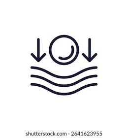 Elastic material line icon with a ball