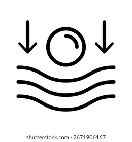 Icono de línea de material elástico con una bola	