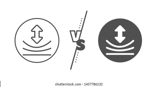 Elastic material sign. Versus concept. Resilience line icon. Line vs classic resilience icon. Vector