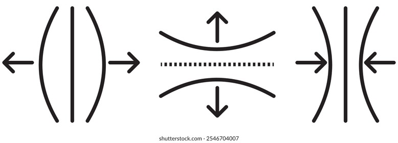 sinal de vetor de material elástico, ilustração do ícone de resiliência em um fundo branco