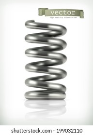 Elastic Metal Spring, Vector Icon