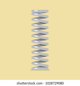 Elastic metal spring. Vector illustration