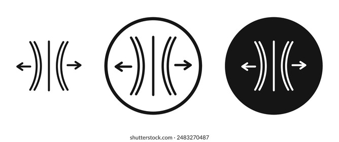 Elastic outlined icon vector collection.