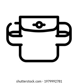 elastic pocket line icon vector. elastic pocket sign. isolated contour symbol black illustration