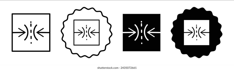 Elastic set in black and white color. Elastic simple flat icon vector