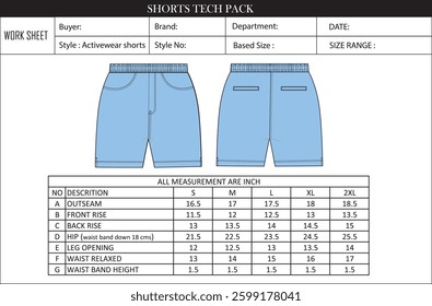 elastic short design mock up illustration 