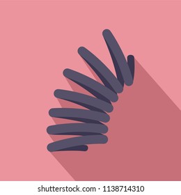 Elastic spring coil icon. Flat illustration of elastic spring coil vector icon for web design