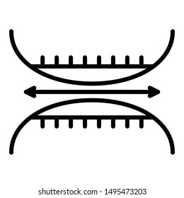 Elastic textile icon. Outline elastic textile vector icon for web design isolated on white background