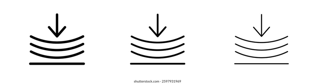 Elastic thin line vector icon set.