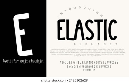Elastic vector alphabet font for logo design