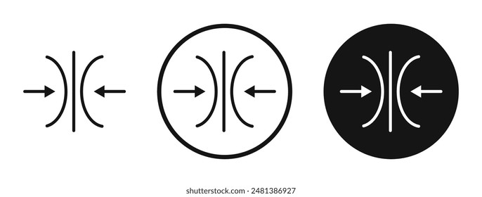 Elastic vector icon set in black and white color.