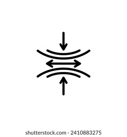 Ilustración de icono de línea vectorial elástica.