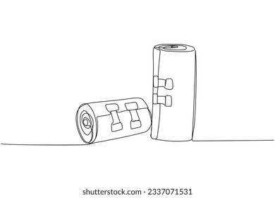 Elastic Wrap Bandage, bandaging, sprain, medical supplies, equipment one line art. Continuous line drawing of medication, healthcare, clinical, disposable, tool, healthy, traumatology, trauma