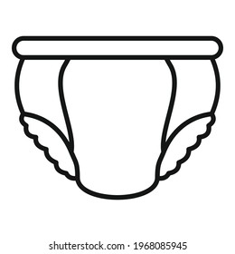 Elasticity diaper icon. Outline Elasticity diaper vector icon for web design isolated on white background