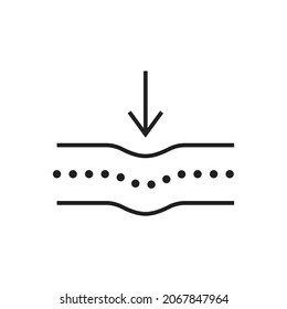Elasticity icon design, pictogram of elastic material. vector illustration