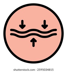 Elasticity icon in flat line style representing flexibility adaptability and resilience ideal for economics physics and material science concepts.