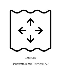 elasticity icon. Line Art Style Design Isolated On White Background