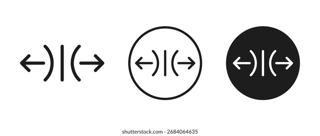 Ícone de elasticidade representando flexibilidade, adaptabilidade ou compactação, comumente usado em aplicações relacionadas a propriedades de física, engenharia ou material