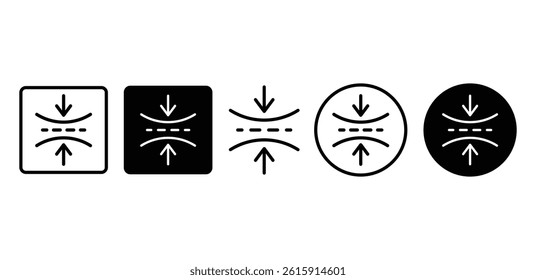 Elasticity Icon Set Black and White Color Vector Design Illustration