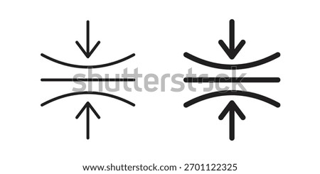 Elasticity icon vector glyph flat and trendy stroke line pack