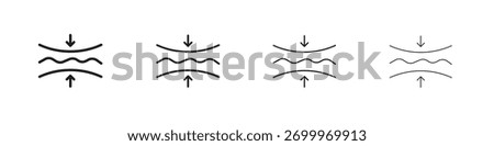 Elasticity icons. editable stroke icon collection.