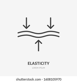 Elasticity line icon, vector pictogram of elastic material. Skincare illustration, anti wrinkle, facelift sign for cosmetics packaging. - Shutterstock ID 1608105970