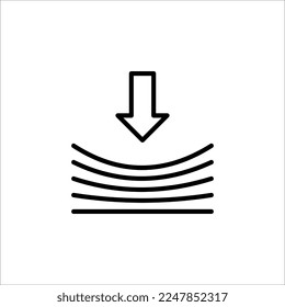Icono de línea de elasticidad, pictograma vectorial de material elástico. Signo de material de resiliencia. Elemento de diseño de calidad, ilustración vectorial sobre fondo blanco