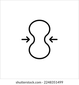 Elasticity line icon, vector pictogram of elastic material. Resilience material sign. Quality design element, vector illustration on white background