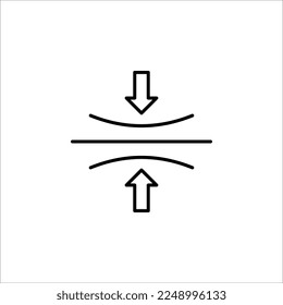 Elasticity line icon, vector pictogram of elastic material. Resilience material sign. Quality design element, vector illustration on white background