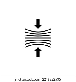 Icono de línea de elasticidad, pictograma vectorial de material elástico. Signo de material de resiliencia. Elemento de diseño de calidad, ilustración vectorial sobre fondo blanco