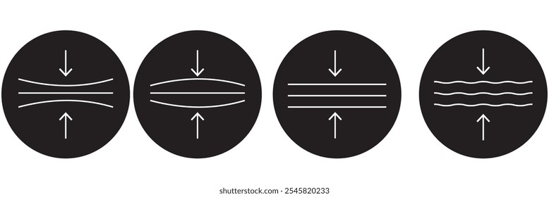 Elasticity line icon, vector pictogram of elastic material. Skincare illustration, anti wrinkle, facelift sign for cosmetics packaging. 333