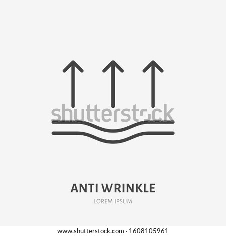 Elasticity line icon, vector pictogram of elastic material. Skincare illustration, anti wrinkle, facelift sign for cosmetics packaging.
