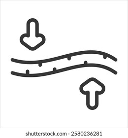 Elasticity Outline Icon Vector Illustration