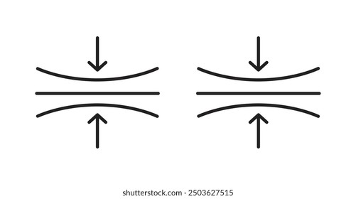 Elasticity vector icon in solid and outline style