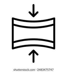 Diseño de iconos de línea de Vector de elasticidad