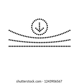 Elasticity. Vector sign, white background.