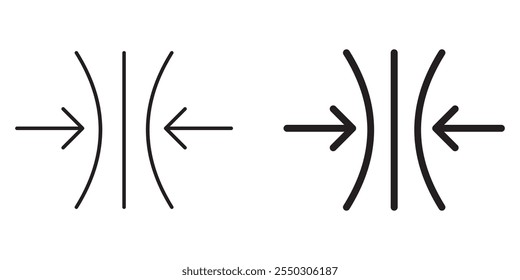 Elastics icon vector set. Compression arrow icon vector set isolated on white background.