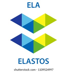 Elastos Coin cryptocurrency blockchain icon. Virtual electronic, internet money or cryptocoin symbol, logo