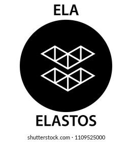 Elastos Coin cryptocurrency blockchain icon. Virtual electronic, internet money or cryptocoin symbol, logo