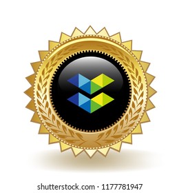 Elastos Cryptocurrency Coin Gold Badge Medal Award