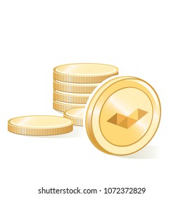 Elastos Cryptocurrency Coin Gold Stacks