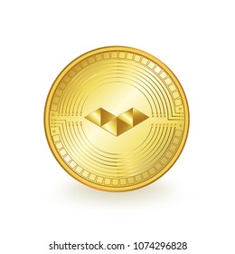 Elastos Cryptocurrency Gold Coin Isolated