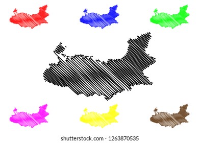 Elazig (Provinces of the Republic of Turkey) map vector illustration, scribble sketch Elazig ili map