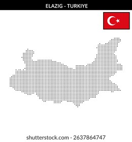 Elazig region outline raster map