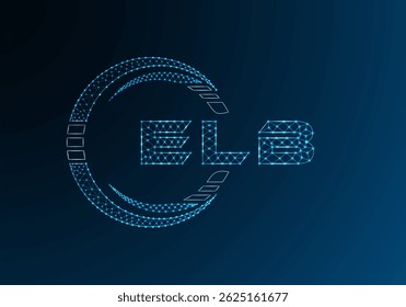 ELB low poly letter logo vector design. ELB lower poly logo design. Low poly logo.