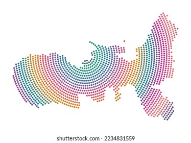 Elba dotted map. Digital style shape of Elba. Tech icon of the island with gradiented dots. Elegant vector illustration.