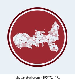 Elba icon. Trendy tech logo of the island. Geometric mesh round design. Technology, internet, network, telecommunication concept. Vector illustration.