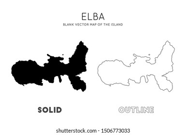 Elba map. Blank vector map of the Island. Borders of Elba for your infographic. Vector illustration.